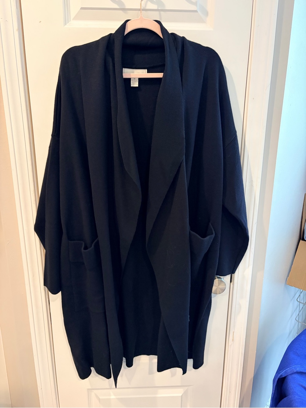 Relaxed Black Open-Front Women's Cardigan